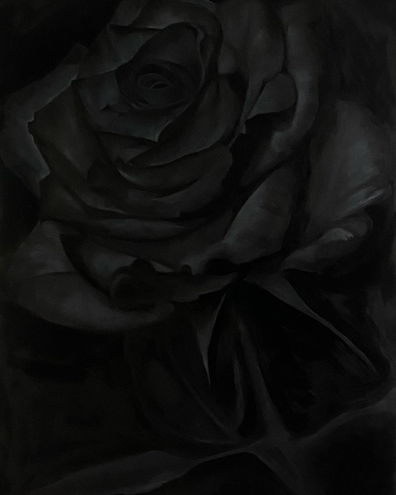 Gotham City Rose, oil on canvas painting by Anna Bee