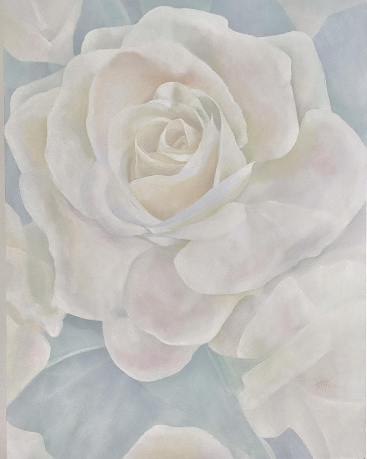 Bride (White Rose), oil on canvas painting by Anna Bee
